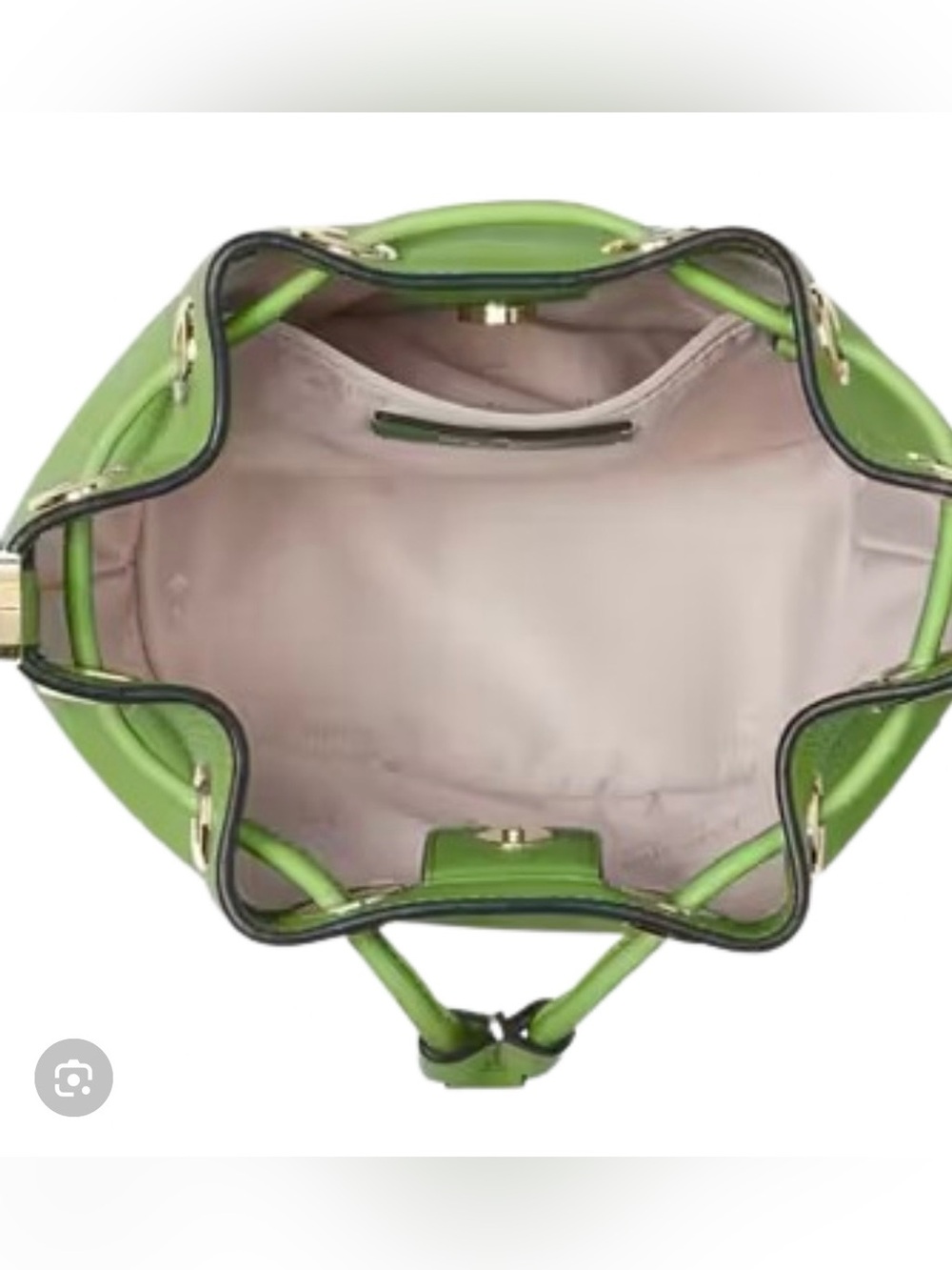 Kate Spade ♠️ New York green quilted drawstring crossbody bucket bag - Picture 4 of 5